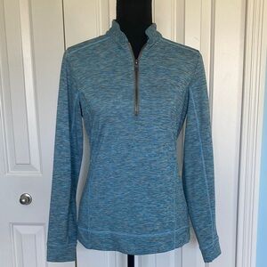 EP Pro Teal Heathered Medium Golf Quarter Zip Active Shirt